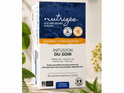 L'Herbier de Sophie - Infusion Bio Relaxante pour un Sommeil Profond- 30 sachets- Nutrigée