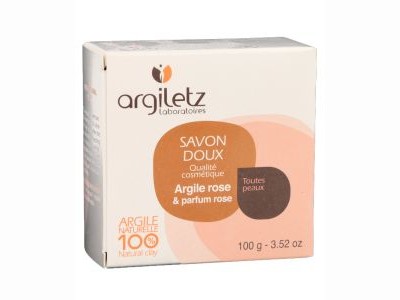 L'Herbier de Sophie - Savon doux à l'argile rose & parfum rose - Argiletz - 100g