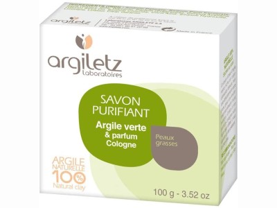 L'Herbier de Sophie - Savon Purifiant à l'argile verte et parfum Cologne - Argiletz - 100 g 