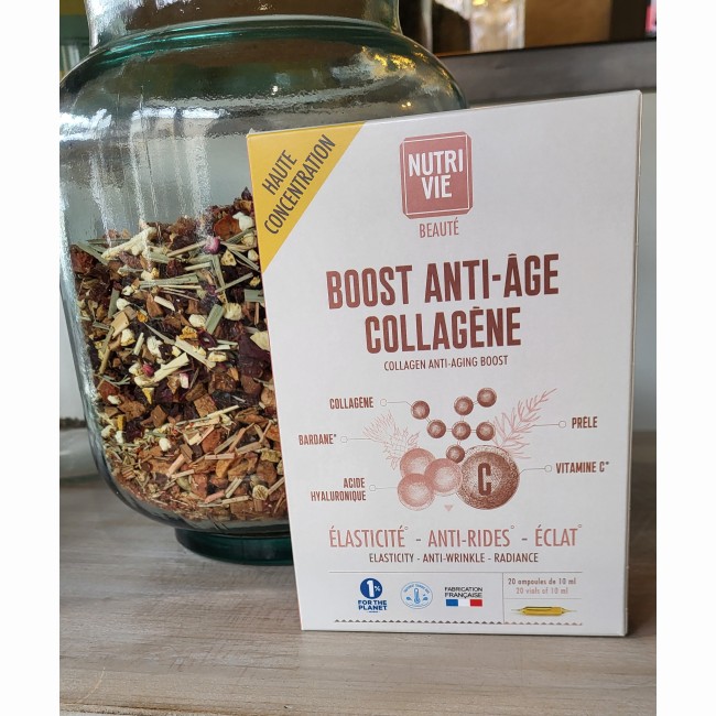 AMPOULES BOOST ANTI-ÂGE COLLAGÈNE - Nutrivie - 20 ampoules 