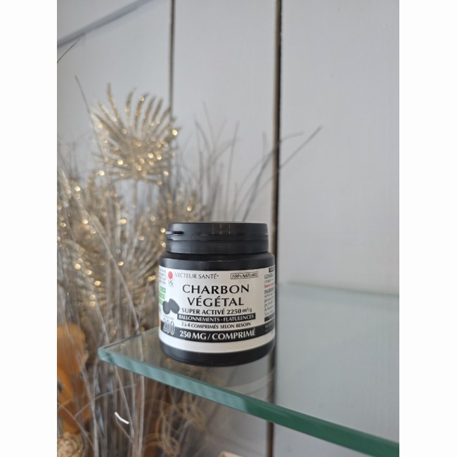 Charbon Végétal - Vecteur Santé - 250mg  - 200 Comprimés