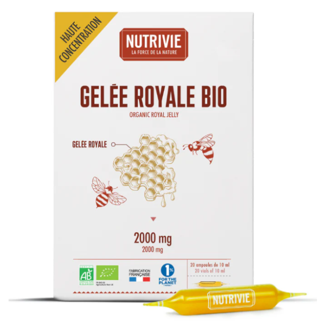 Gelée Royale bio 2000 mg- 20 ampoules-Nutrivie-