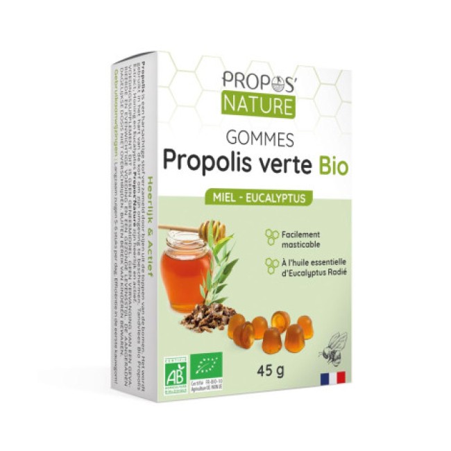 Gommes Miel & Propolis verte Bio eucalyptus -Propos Nature-45 gr