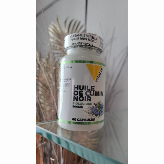 HUILE DE CUMIN NOIR BIO* 500mg - Vitall+ - 60 capsules 