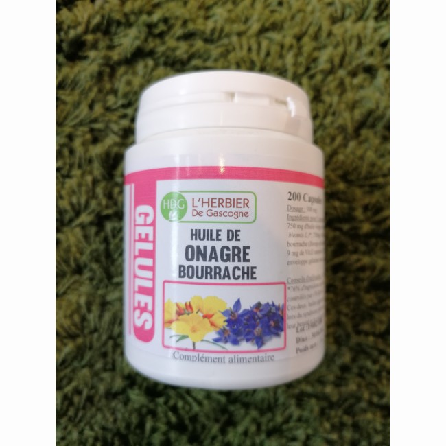 Huile de Onagre / Bourrache - L'Herbier de Gascogne - 200 capsules