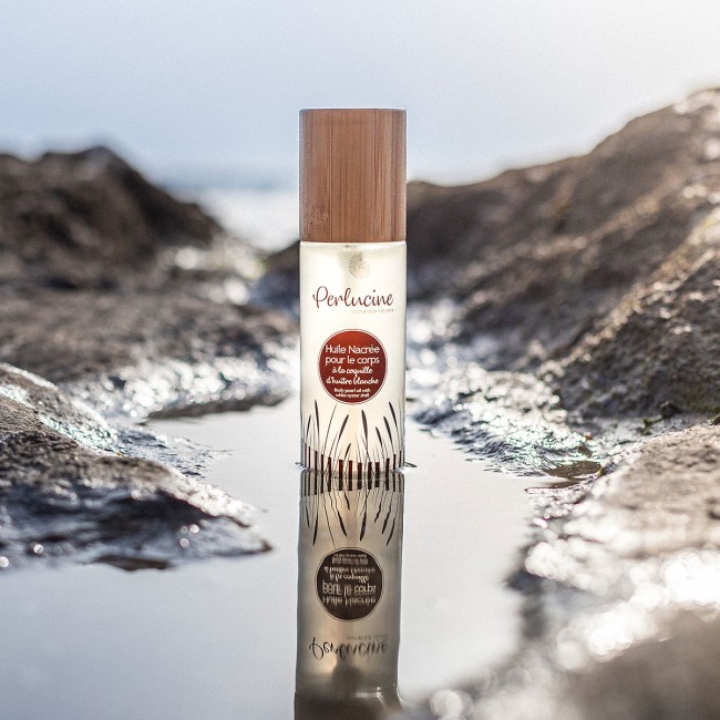 Huile nacrée pour le corps à la coquille d’huître blanche - Perlucine - 100ml