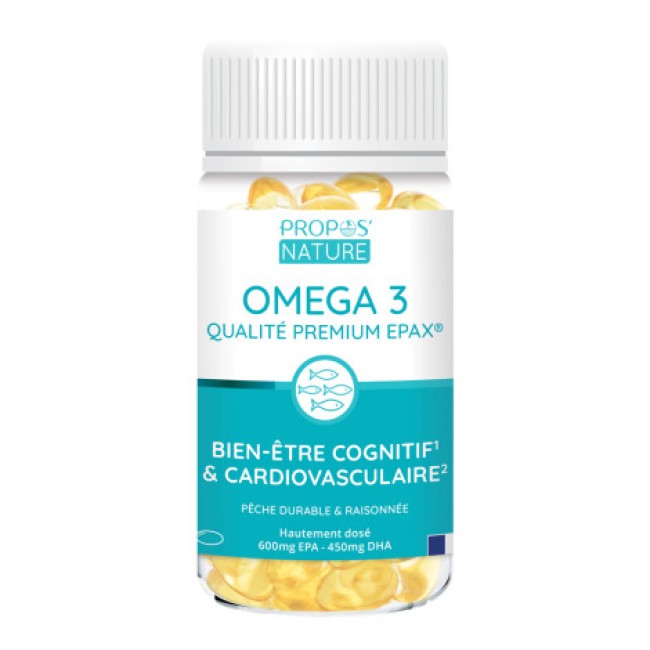 Omega 3 EPAX - Qualité Prémium- Propos Nature - 60 capsules origine marine