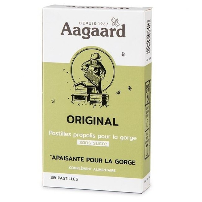 Original - Pastilles propolis pour la gorge sans sucre - Agaard - 30 pastilles